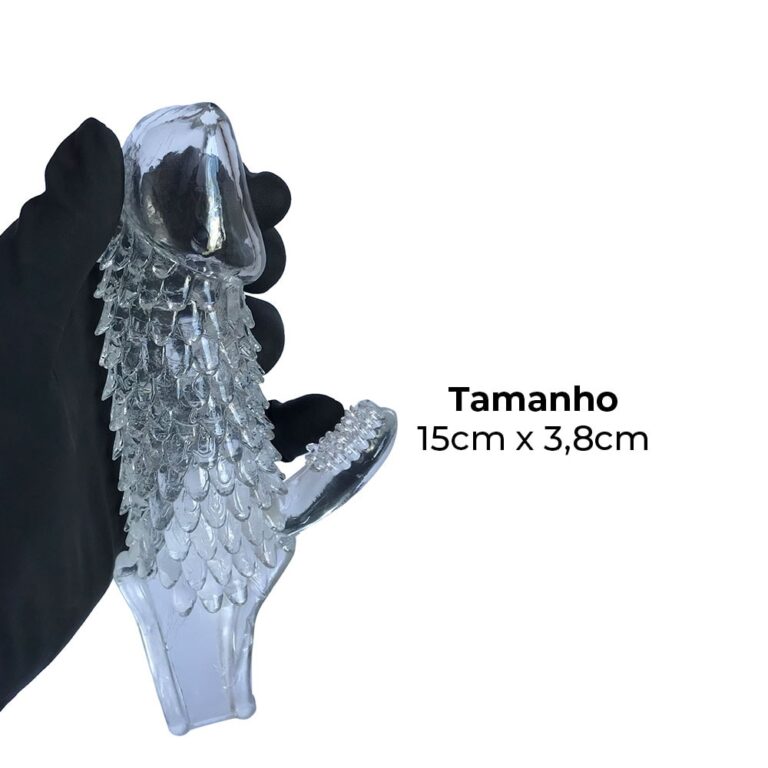 Capa Peniana 15cm x 3,8cm para Aumentar ou Engrossar o Pênis Transparente com Anel para Escroto - Imagem 3