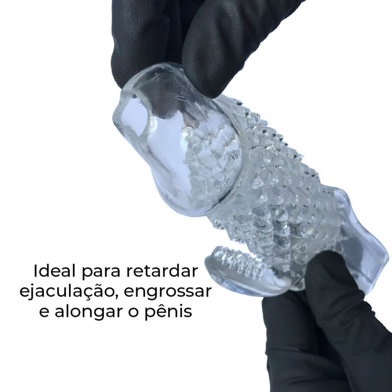 Capa Peniana 15cm x 3,8cm para Aumentar ou Engrossar o Pênis Transparente com Anel para Escroto - Imagem 5