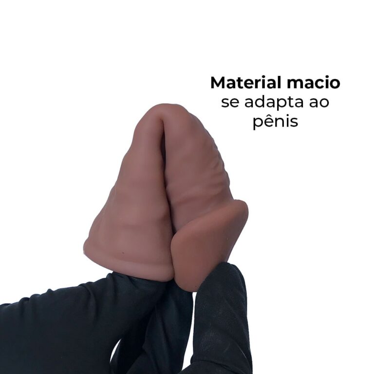 Capa Peniana 13,5cm x 3,6cm para Aumentar ou Engrossar o Pênis Marrom - Imagem 7