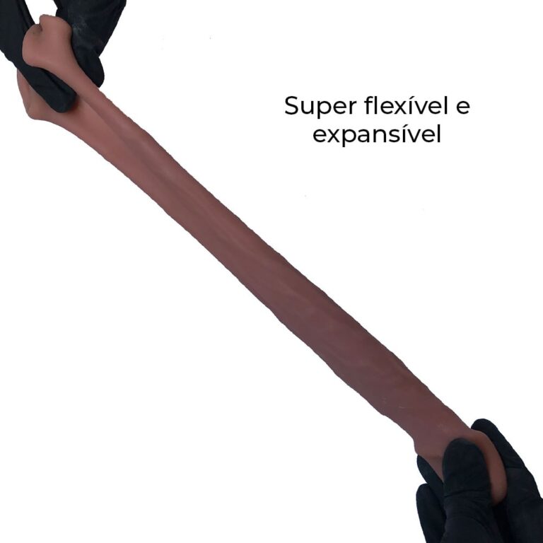 Capa Peniana 16,5cm x 3,6cm para Aumentar ou Engrossar o Pênis Marrom com Anel para Escroto - Imagem 7