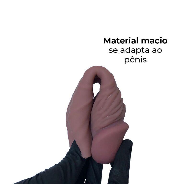 Capa Peniana 18,5cm x 3,6cm para Aumentar ou Engrossar o Pênis Marrom - Imagem 7