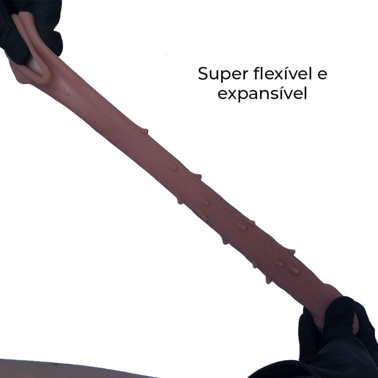 Capa Peniana 16,5cm x 4cm para Aumentar ou Engrossar o Pênis Marrom com Anel para Escroto - Imagem 7