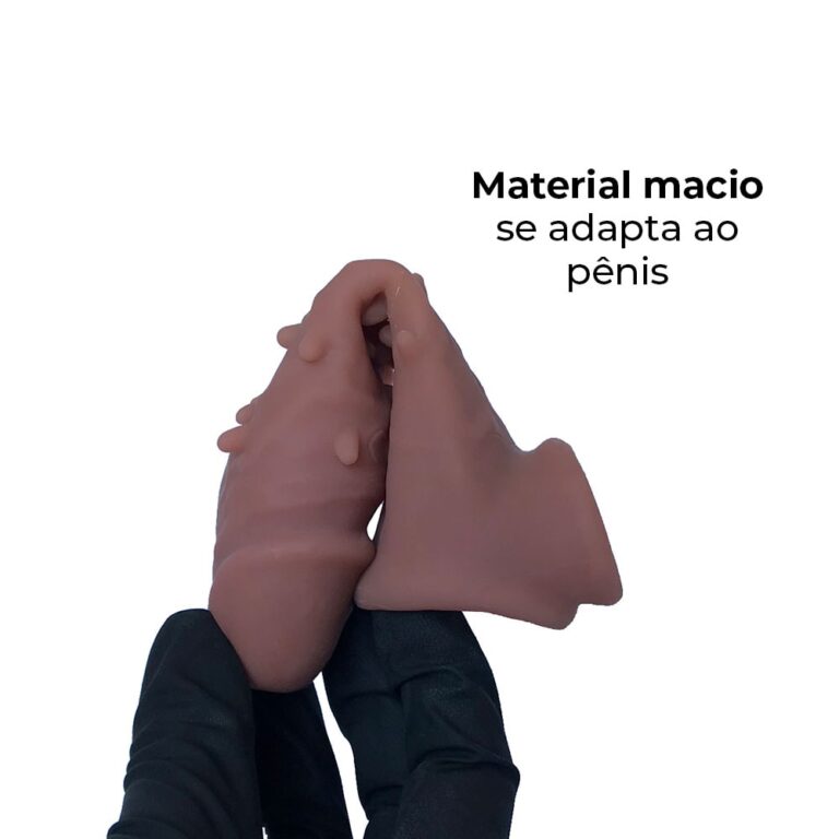 Capa Peniana 16,5cm x 4cm para Aumentar ou Engrossar o Pênis Marrom com Anel para Escroto - Imagem 8