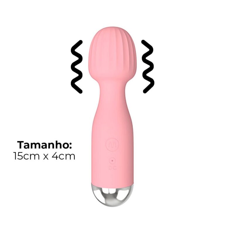 Vibrador Recarregável, aveludado com ponta arredondada 15cm x 4cm - Imagem 3