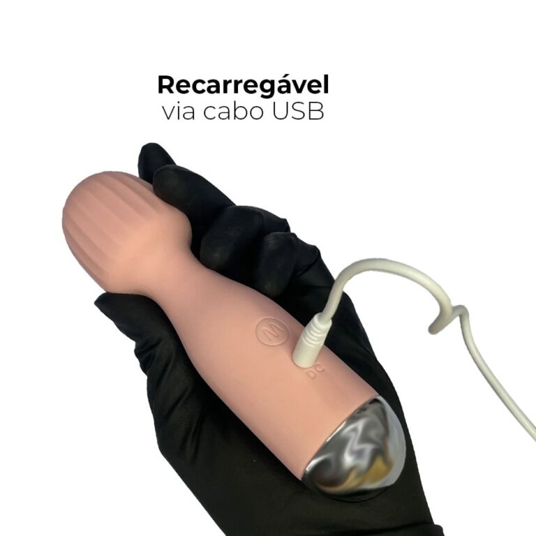 Vibrador Recarregável, aveludado com ponta arredondada 15cm x 4cm - Imagem 6