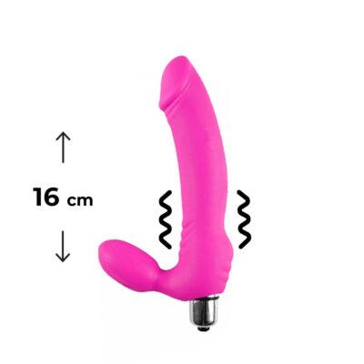 Vibrador Strapless para usar SEM cinta 16cm x 3cm Plug vaginal 5cm x 2cm
