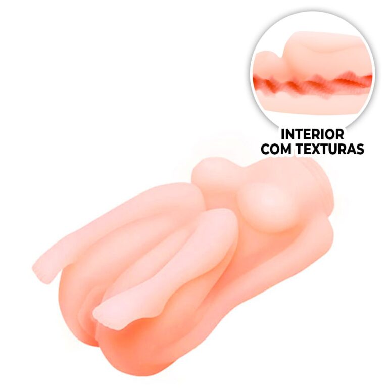 Masturbador masculino vagina com túnel interno texturizado 11,5cm x 4,5cm