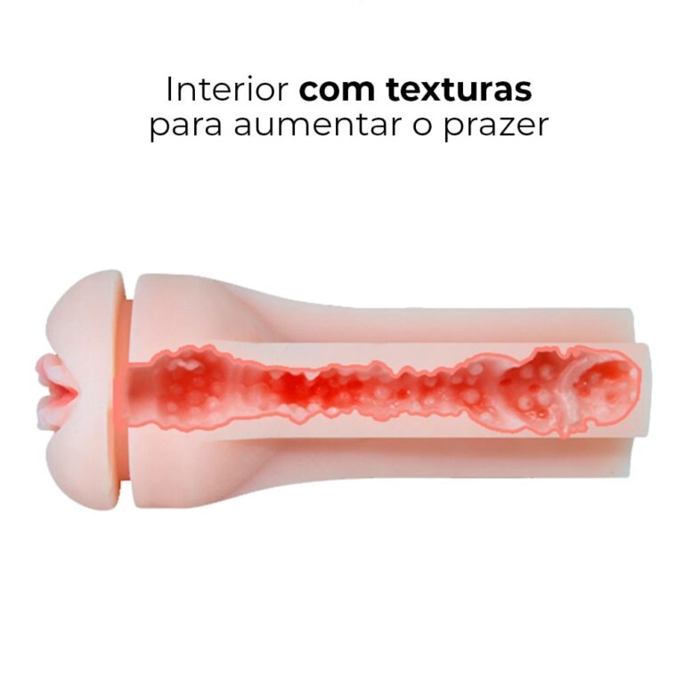 Masturbador masculino lanterna com vibro, túnel interno texurizado e entrada formato vagina 24cm x 9cm - Imagem 6