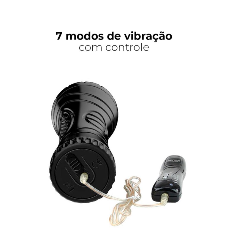 Masturbador masculino lanterna com vibro, túnel interno texurizado e entrada formato vagina 24cm x 9cm - Imagem 5