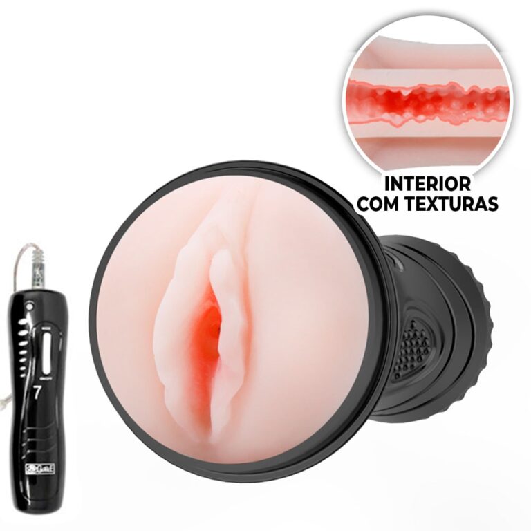 Masturbador masculino lanterna com vibro, túnel interno texurizado e entrada formato vagina 24cm x 9cm