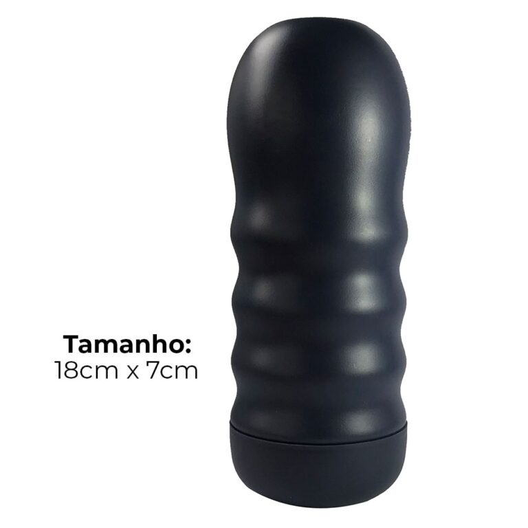 Masturbador masculino tubo com sucção manual e corpo interno texturizado 18cm x 7cm - Imagem 3