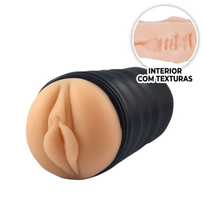 Masturbador masculino tubo com sucção manual e corpo interno texturizado 18cm x 7cm