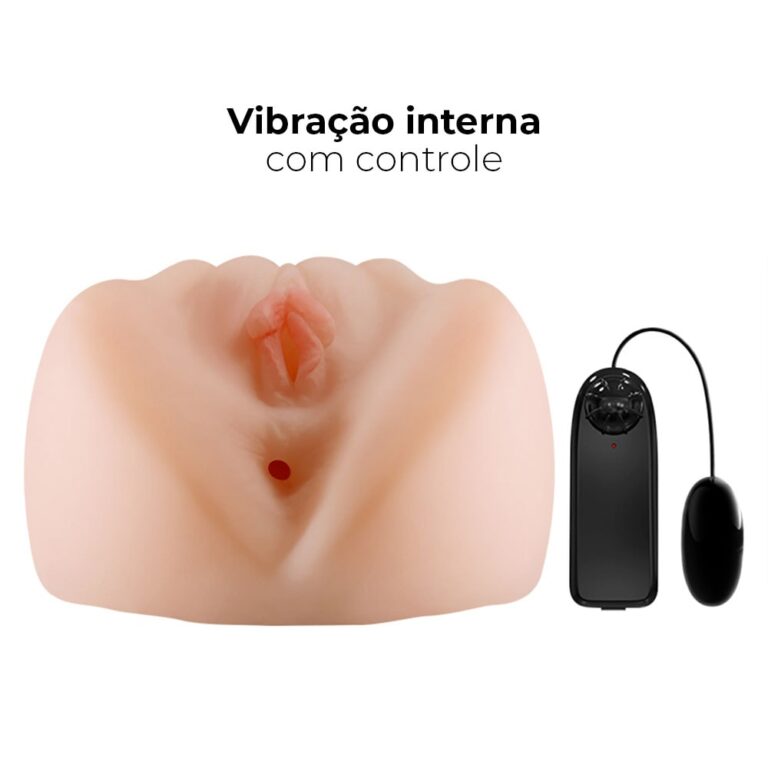 Masturbador masculino vagina e ânus, lábios bem demarcados, túnel interno apertado e texturizado com vibro 18cm x 11cm - Imagem 5