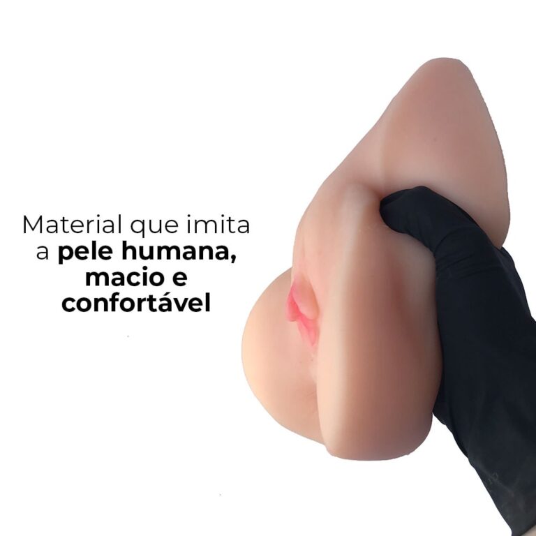 Masturbador masculino vagina e ânus, lábios bem demarcados, túnel interno apertado e texturizado com vibro 18cm x 11cm - Imagem 4