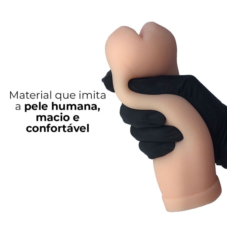 Masturbador masculino formato boca com túnel interno texturizado 16cm x 6,5cm - Imagem 4