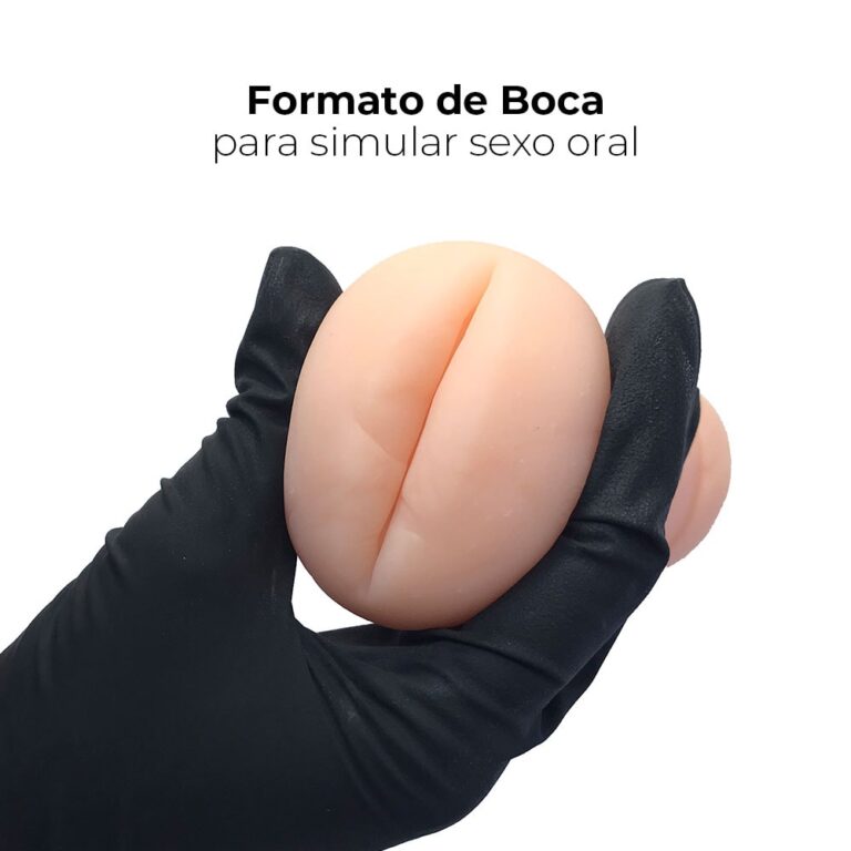 Masturbador masculino formato boca com túnel interno texturizado 16cm x 6,5cm - Imagem 6