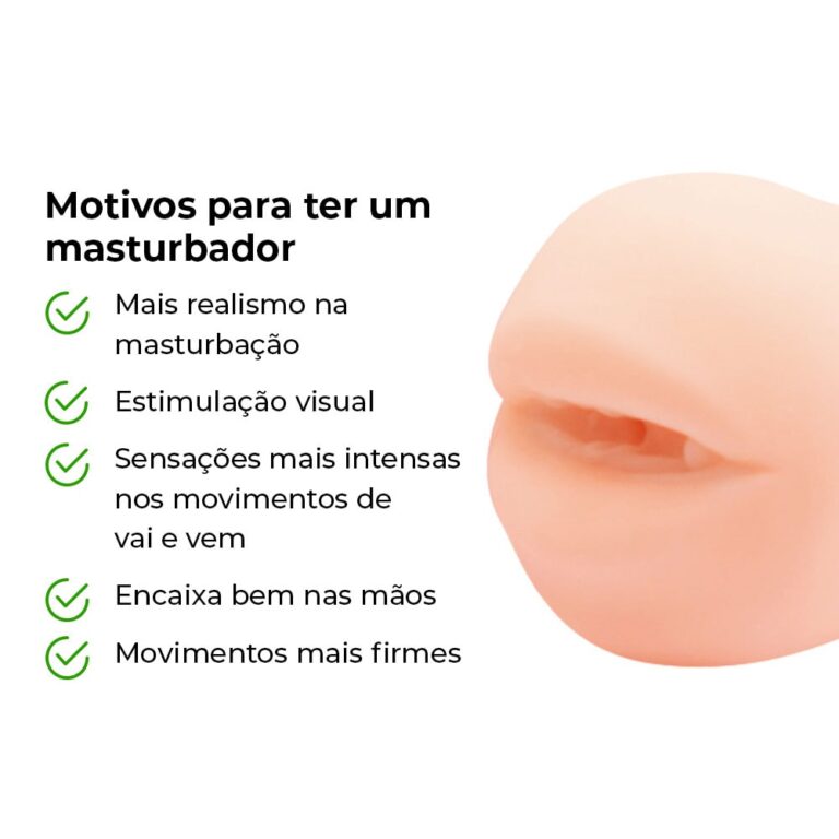 Masturbador masculino formato boca com túnel interno texturizado 16cm x 6,5cm - Imagem 14