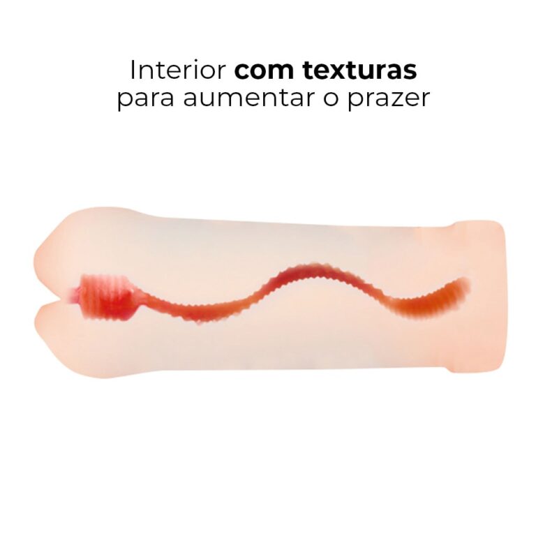 Masturbador masculino formato boca com túnel interno texturizado 16cm x 6,5cm - Imagem 13