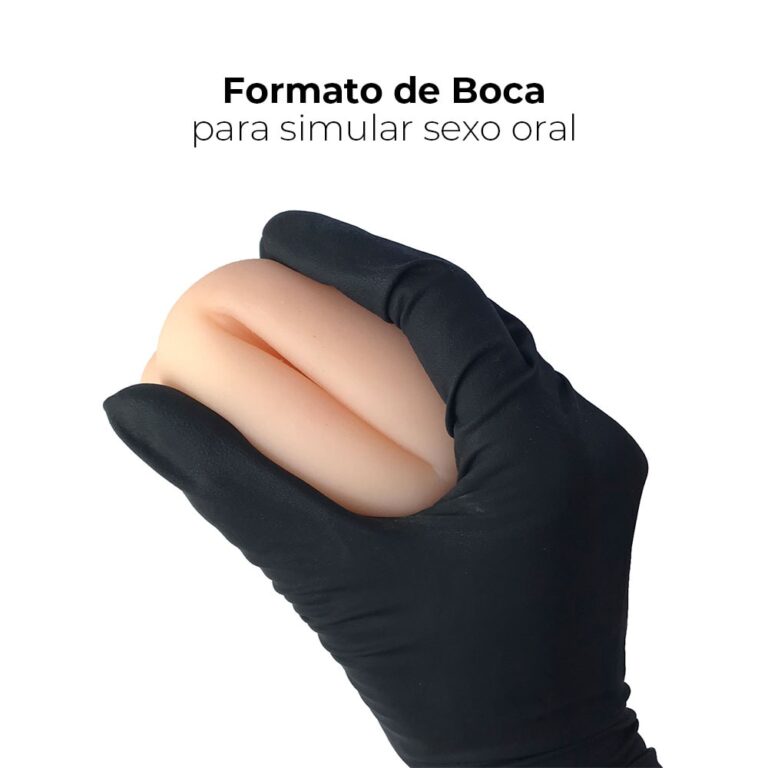 Masturbador masculino formato boca com bomba de sucção manual 14,5cm x 6,8cm - Imagem 5