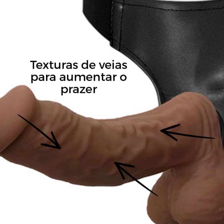 Cinta Peniana Cyberskin com Vértebra Interna 20,5cm x 4cm - Imagem 12