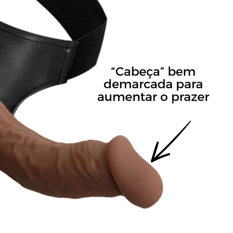 Cinta Peniana Cyberskin com Vértebra Interna 20,5cm x 4cm - Imagem 9