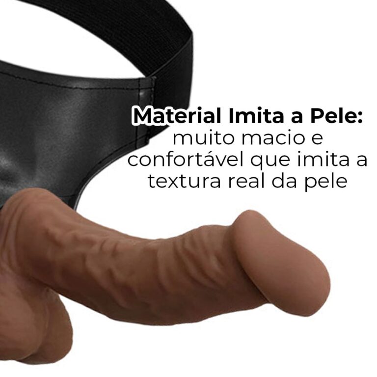 Cinta Peniana Cyberskin com Vértebra Interna 20,5cm x 4cm - Imagem 13