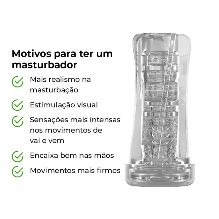 Masturbador masculino lanterna translucido túnel interno texturizado 18cm x 7cm - Imagem 6