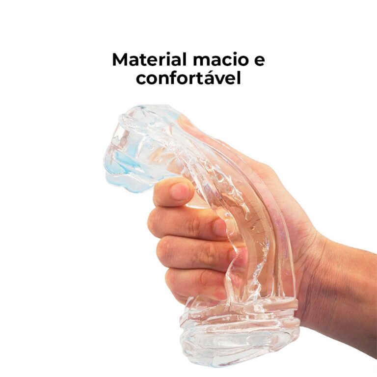 Masturbador masculino lanterna translucido túnel interno texturizado 18cm x 7cm - Imagem 4