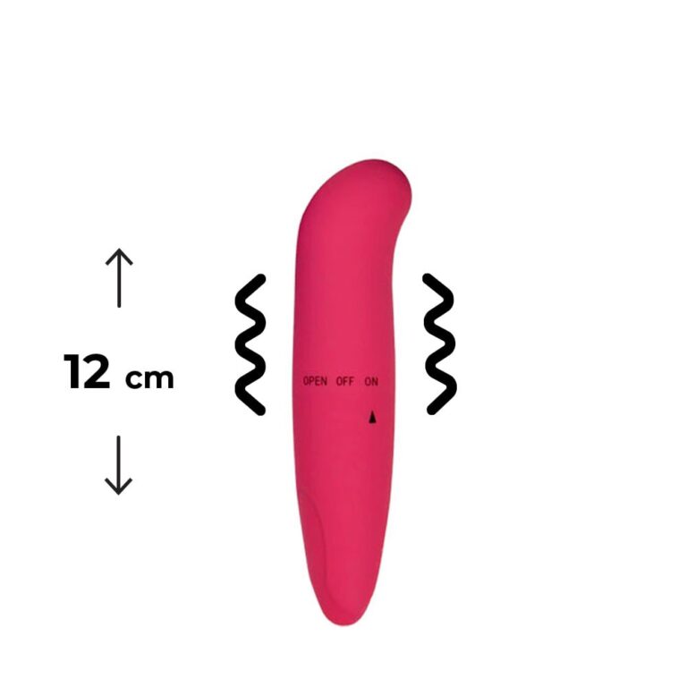 Vibrador Ponto G, aveludado com ponta levemente curvada 12cm x 3cm