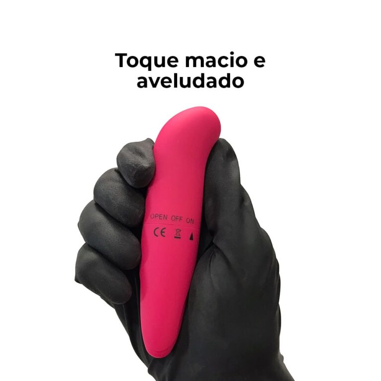 Vibrador Ponto G, aveludado com ponta levemente curvada 12cm x 3cm - Imagem 7