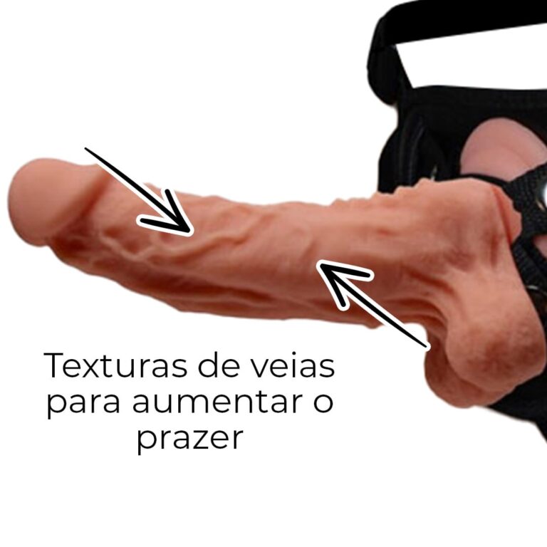 Cinta Peniana MARS DILDO Cyberskin com Vértebra Interna 17cm x 3,5cm - Imagem 7