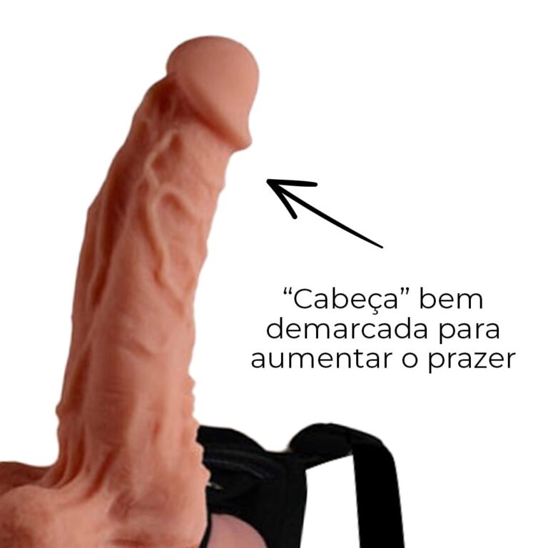 Cinta Peniana MARS DILDO Cyberskin com Vértebra Interna 17cm x 3,5cm - Imagem 8