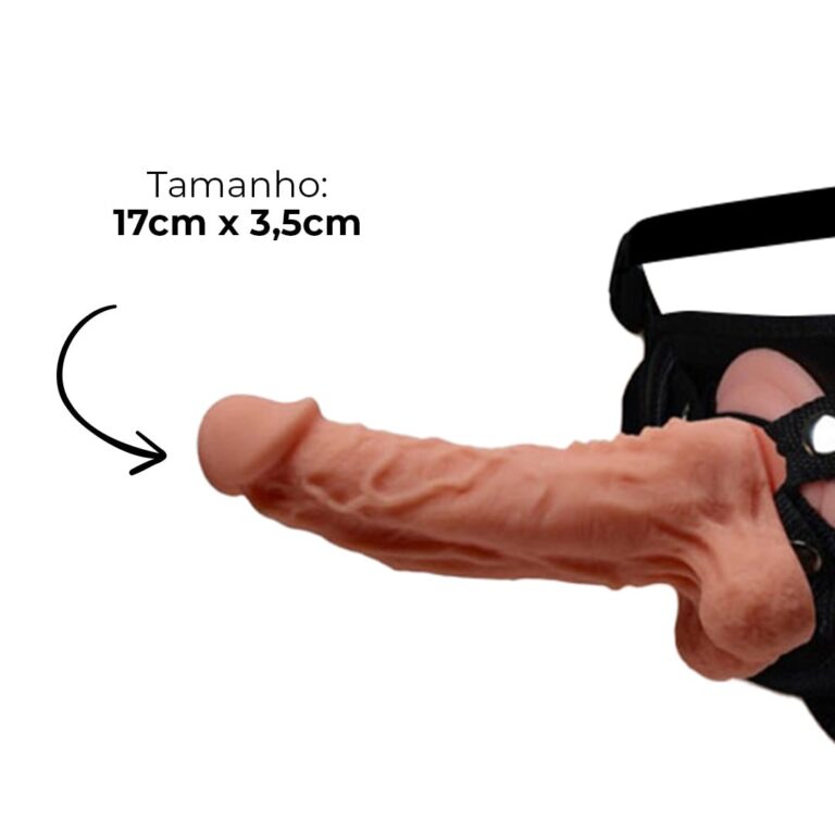 Cinta Peniana MARS DILDO Cyberskin com Vértebra Interna 17cm x 3,5cm - Imagem 3