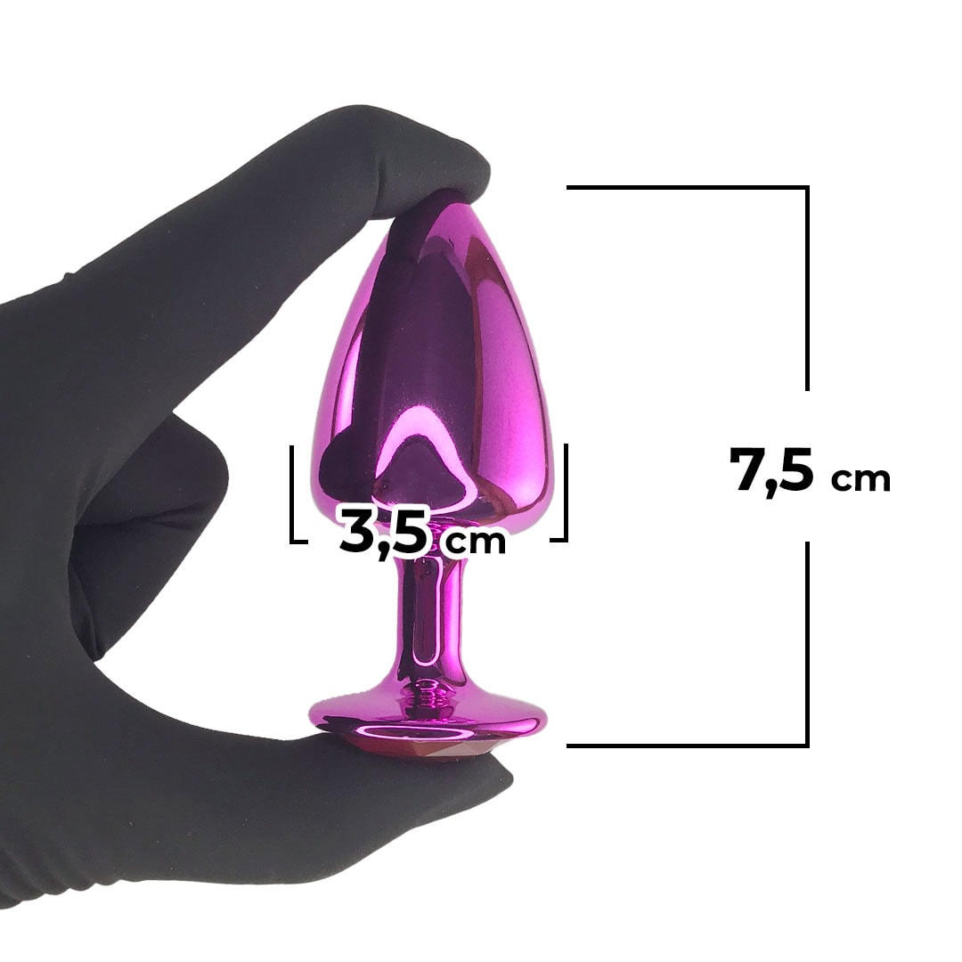 Kit Plug Anal 3 Tamanhos P, M e G Rosa com Pedra Surpresa – Feito em Metal - Imagem 6