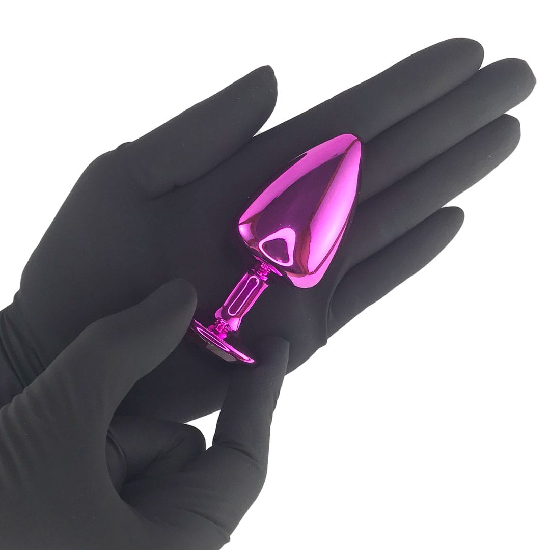Kit Plug Anal 3 Tamanhos P, M e G Rosa com Pedra Surpresa – Feito em Metal - Imagem 7