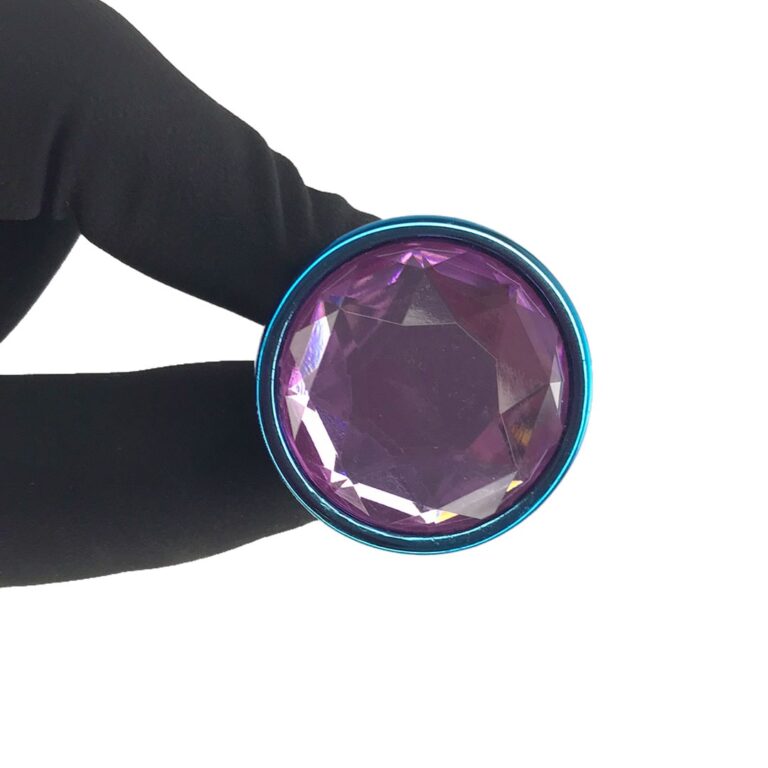 Plug Anal P 6,5cm x 2,5cm Azul com Pedra com Cor Surpresa - Feito em Metal - Imagem 6
