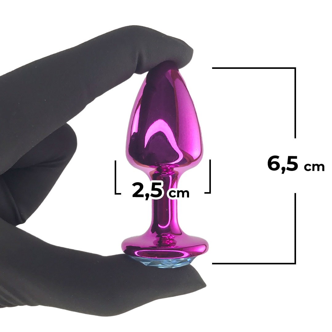 Kit Plug Anal 3 Tamanhos P, M e G Rosa com Pedra Surpresa – Feito em Metal - Imagem 4