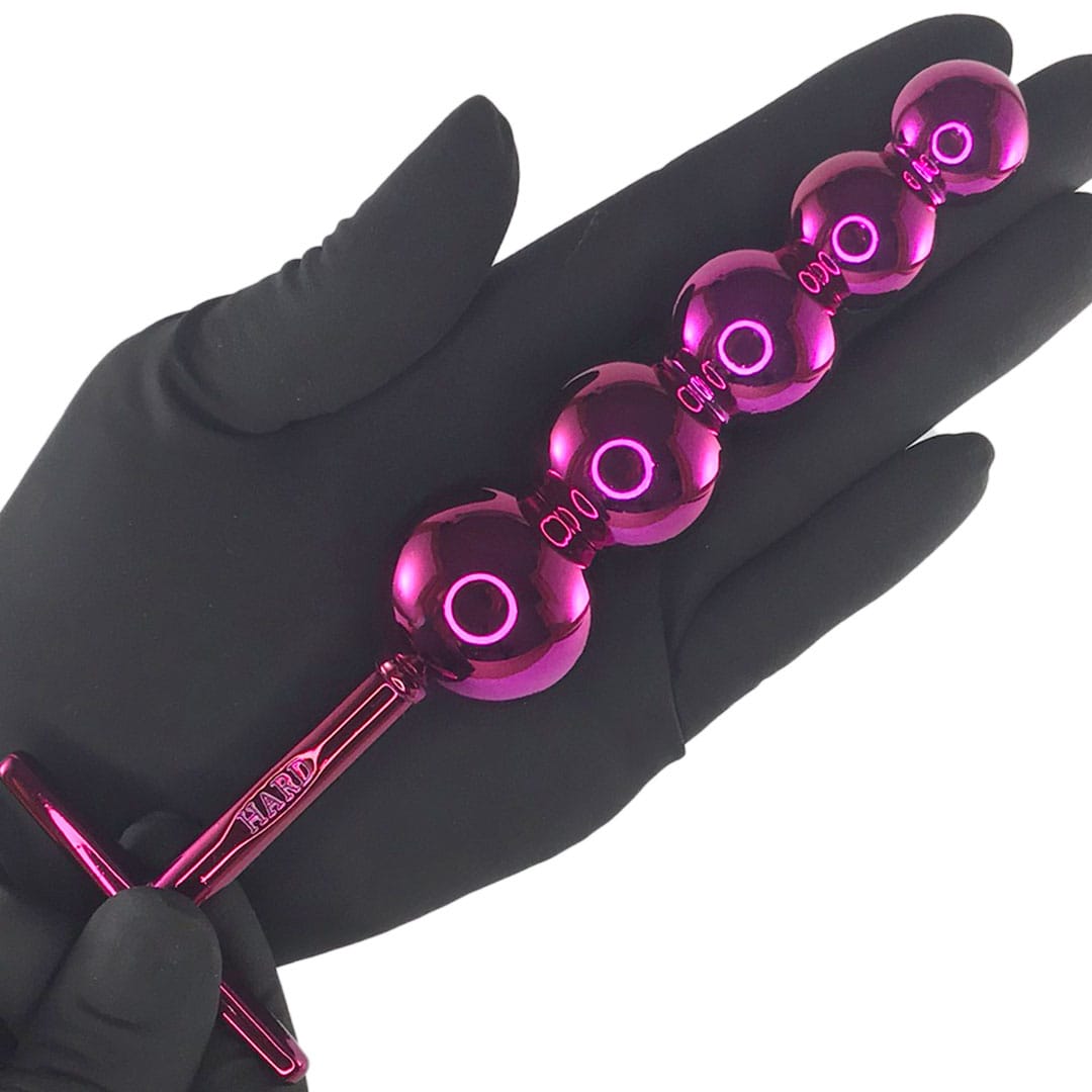 Plug Anal Escalonado 5 Esferas de 1,5cm a 3cm, 15cm de comprimento Rosa - Feito em Metal - Imagem 6