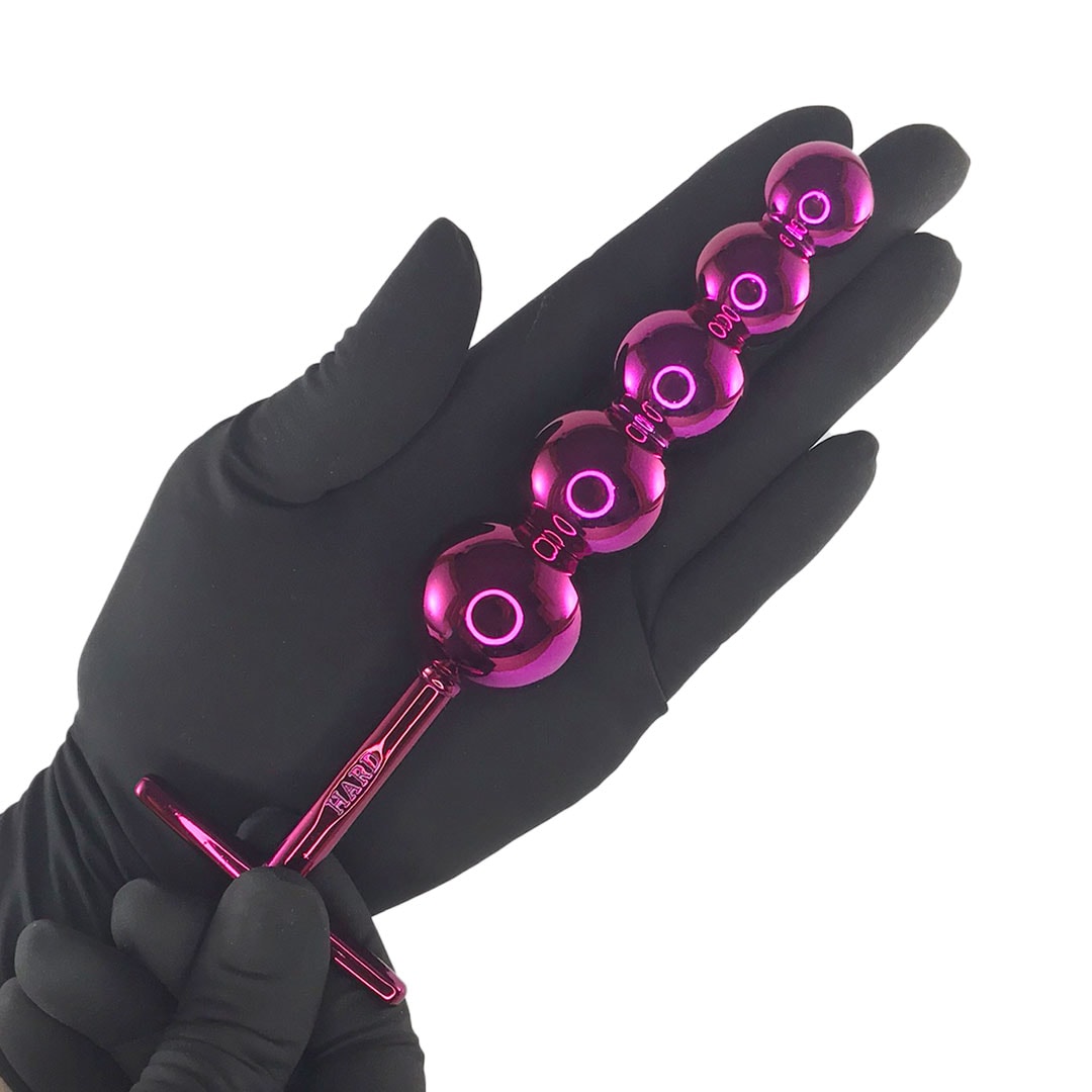 Plug Anal Escalonado 5 Esferas de 1,5cm a 3cm, 15cm de comprimento Rosa - Feito em Metal - Imagem 5
