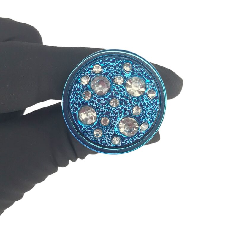 Plug Anal P 6,5cm x 3cm Azul com Pedra Cravejada em Strass - Feito em Metal - Imagem 6