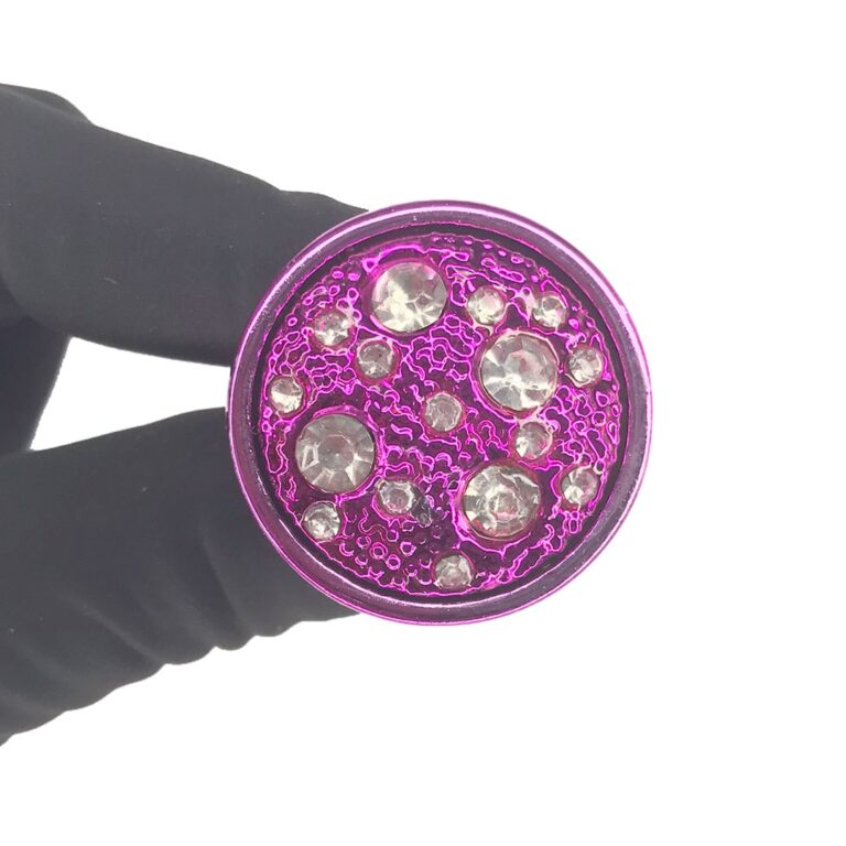 Plug Anal P 6,5cm x 3cm Rosa com Pedra Cravejada em Strass - Feito em Metal - Imagem 6