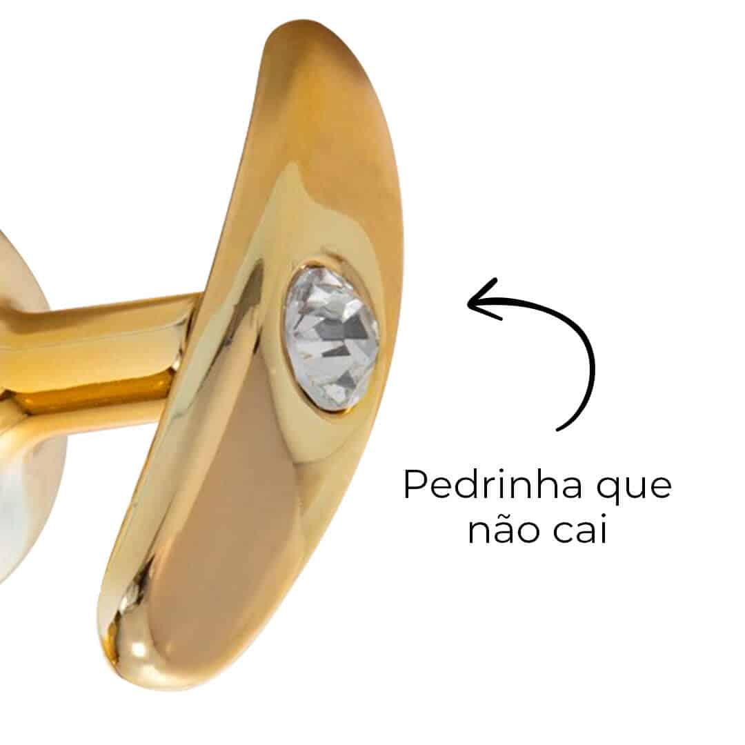 Plug Anal M 7,5cm x 3,5cm Anatômico Dourado com Pedra - Feito em Metal HA140D - Imagem 9