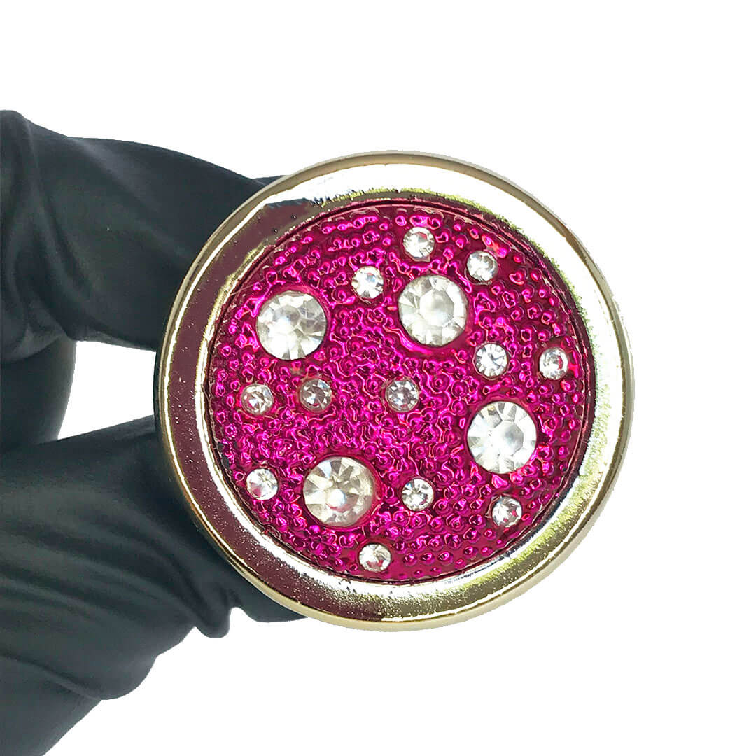 Plug Anal M 7,5cm x 3,5cm Leve sem Metal Dourado com Pedra Cravejada Rosa - Feito em ABS HA144DR - Imagem 6