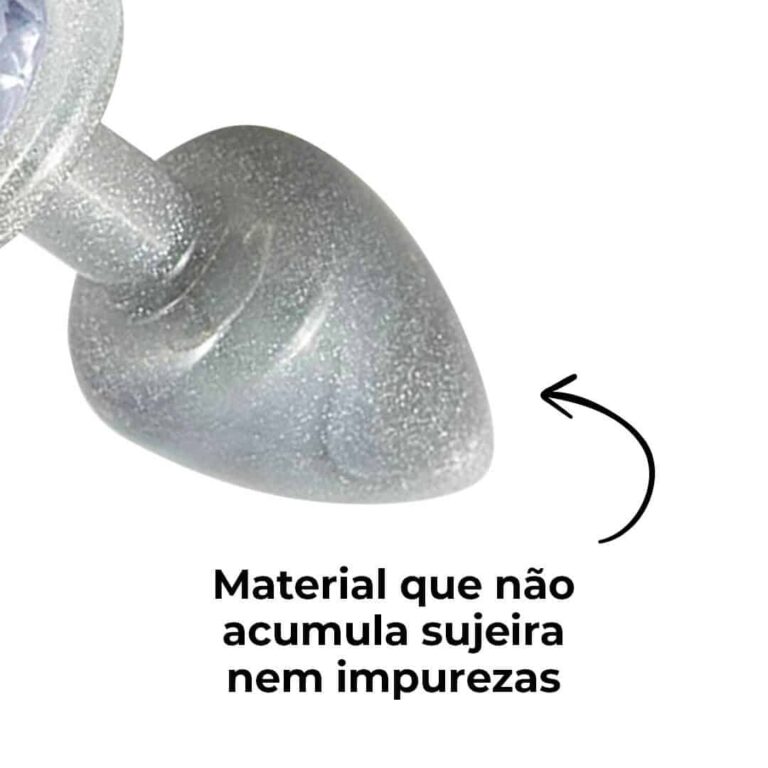 Plug Anal G 9cm x 4cm Prata Com Glitter - Feito em ABS HA167C - Imagem 11