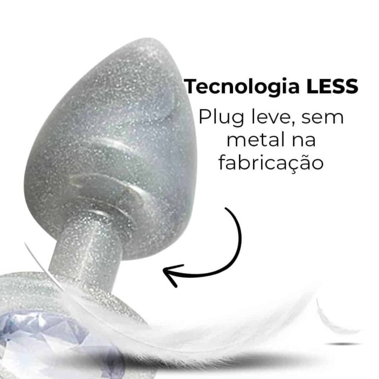 Plug Anal G 9cm x 4cm Prata Com Glitter - Feito em ABS HA167C - Imagem 14