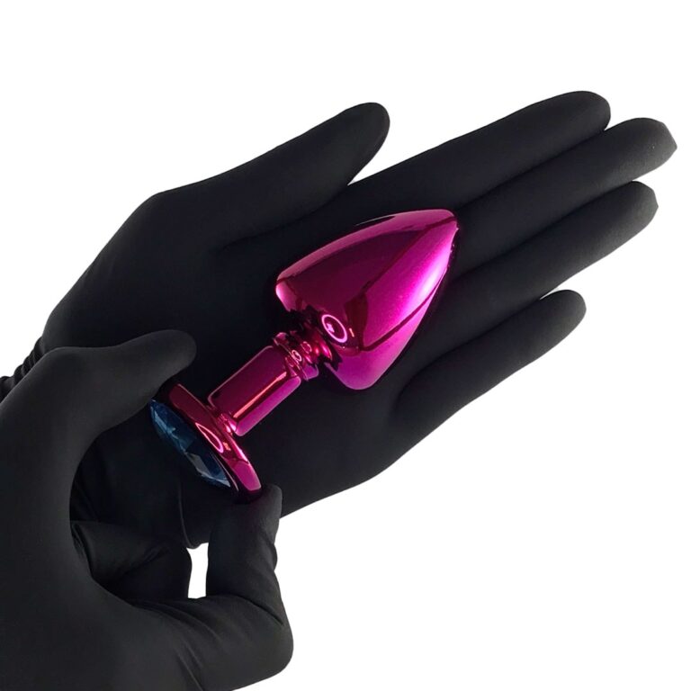 Plug Anal G 9cm x 4cm Rosa e Pedra com Cor Surpresa - Feito em Metal - Imagem 4