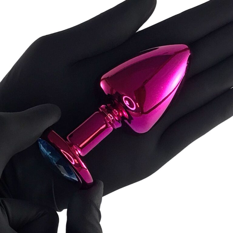 Plug Anal G 9cm x 4cm Rosa e Pedra com Cor Surpresa - Feito em Metal - Imagem 5