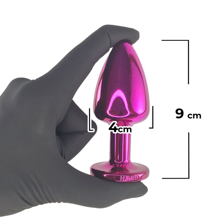Plug Anal G 9cm x 4cm Rosa e Pedra com Cor Surpresa - Feito em Metal - Imagem 3