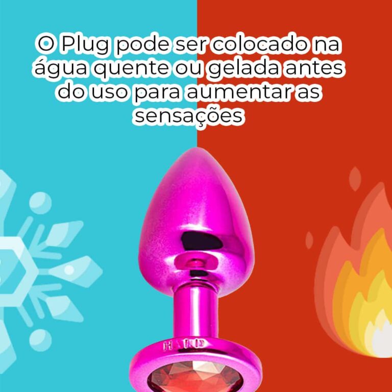 Plug Anal G 9cm x 4cm Rosa e Pedra com Cor Surpresa - Feito em Metal - Imagem 10