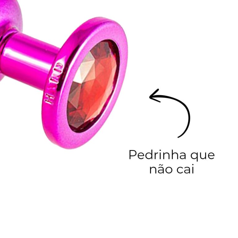 Plug Anal G 9cm x 4cm Rosa e Pedra com Cor Surpresa - Feito em Metal - Imagem 11